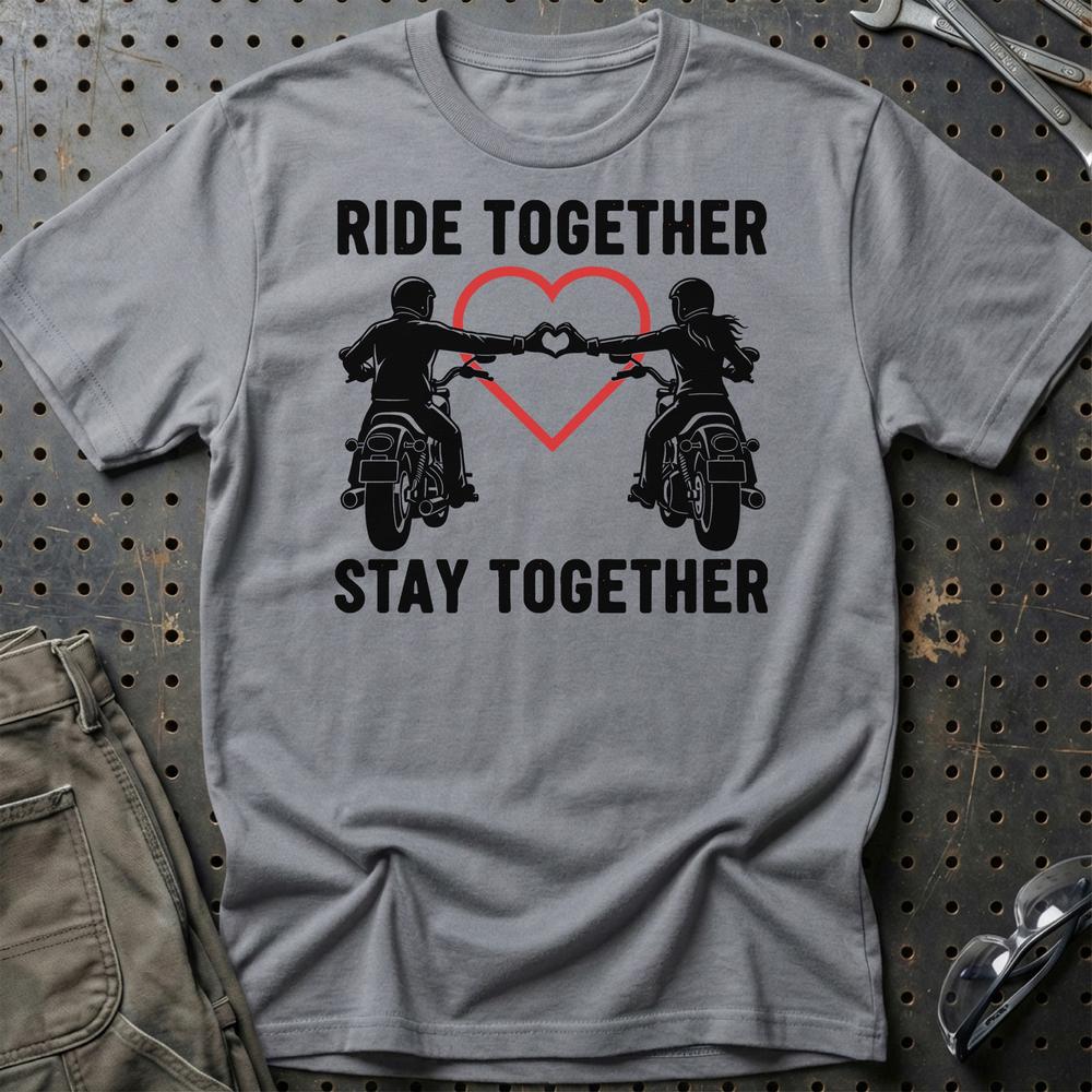 Ride Together Stay Together – Unisex T-Shirt , Bomuld-Beklædning-Garage Culture-Grå Sport-S-Garage Culture Shop- garage - man cave - merchandise