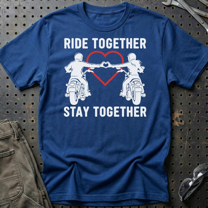 Ride Together Stay Together – Unisex T-Shirt , Bomuld-Beklædning-Garage Culture-Blå Royal-S-Garage Culture Shop- garage - man cave - merchandise