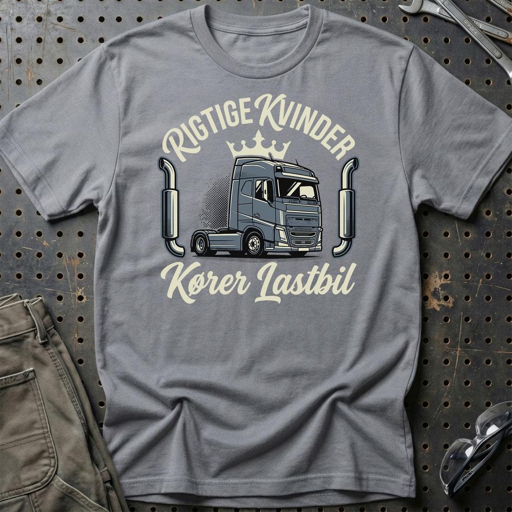 Rigtige Kvinder Kører Lastbil T-Shirt-Beklædning-Garage Culture-Grå Sport-S-Garage Culture Shop- garage - man cave - merchandise