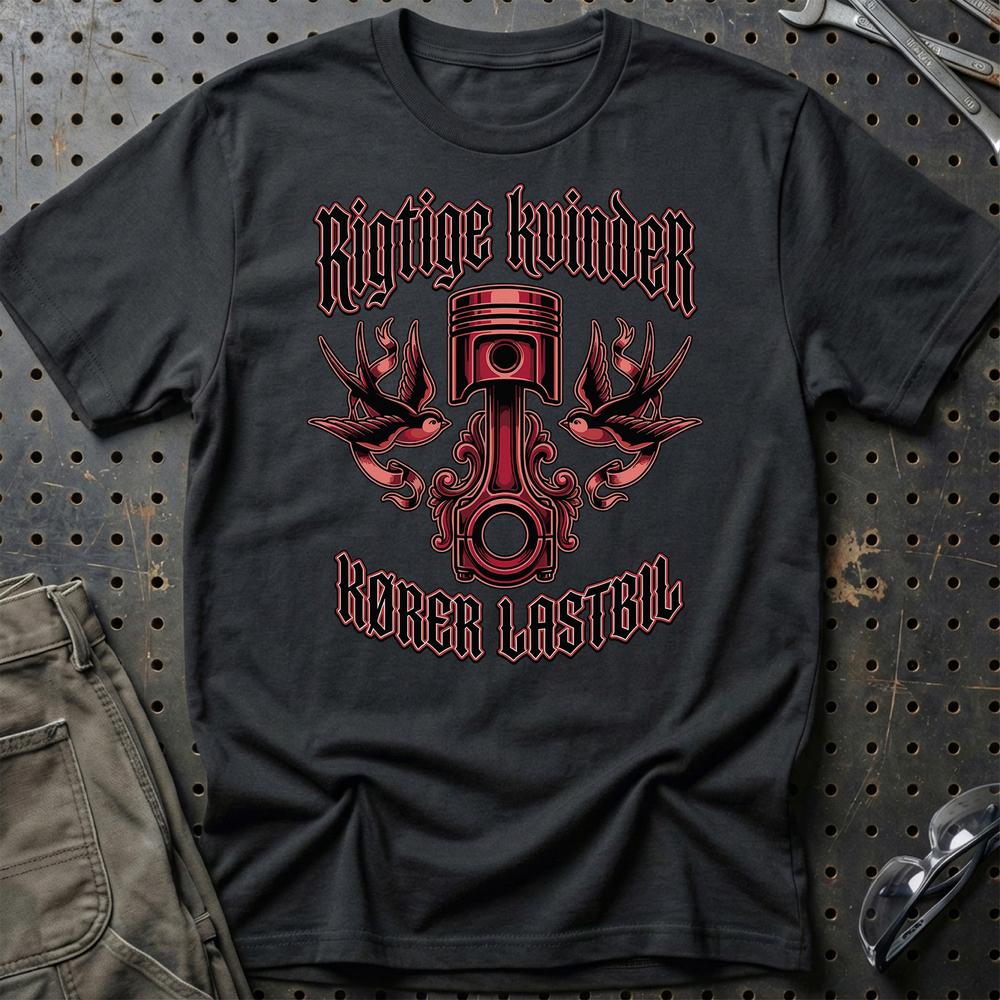 Rigtige Kvinder Kører Lastbil T-Shirt-Beklædning-Garage Culture-Sort-S-Garage Culture Shop- garage - man cave - merchandise