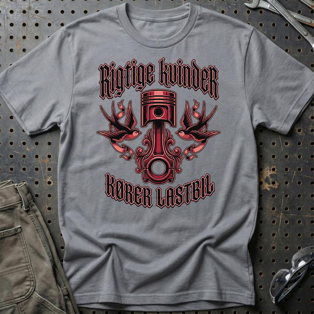 Rigtige Kvinder Kører Lastbil T-Shirt-Beklædning-Garage Culture-Grå Sport-S-Garage Culture Shop- garage - man cave - merchandise