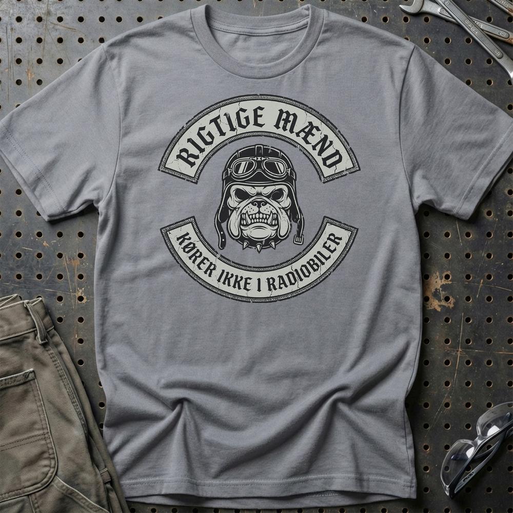 Rigtige Mænd Kører Ikke I Radiobiler - Unisex T-Shirt , Bomuld-Beklædning-Garage Culture-Grå Sport-S-Garage Culture Shop- garage - man cave - merchandise