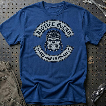 Rigtige Mænd Kører Ikke I Radiobiler - Unisex T-Shirt , Bomuld-Beklædning-Garage Culture-Blå Royal-S-Garage Culture Shop- garage - man cave - merchandise