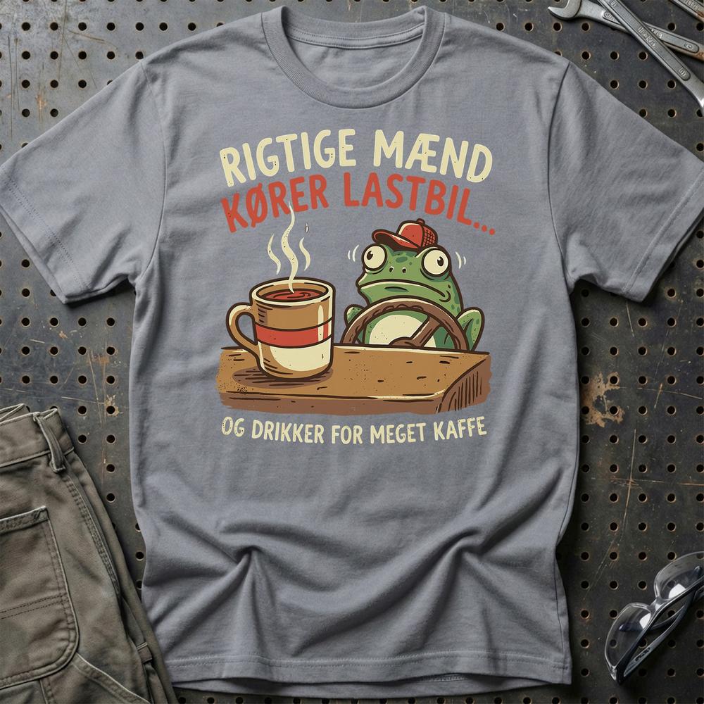 Rigtige Mænd Kører Lastbil - Unisex T-Shirt , Bomuld-Beklædning-Garage Culture-Grå Sport-S-Garage Culture Shop- garage - man cave - merchandise