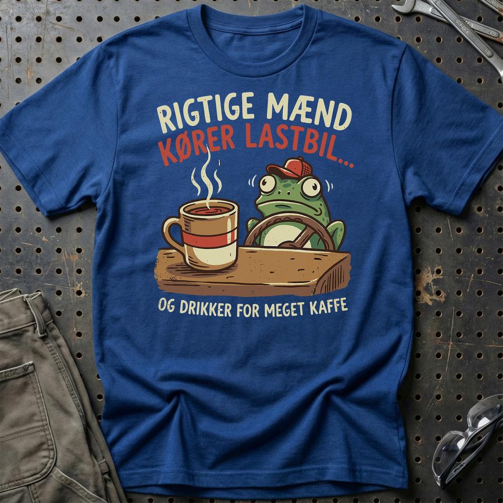 Rigtige Mænd Kører Lastbil - Unisex T-Shirt , Bomuld-Beklædning-Garage Culture-Blå Royal-S-Garage Culture Shop- garage - man cave - merchandise