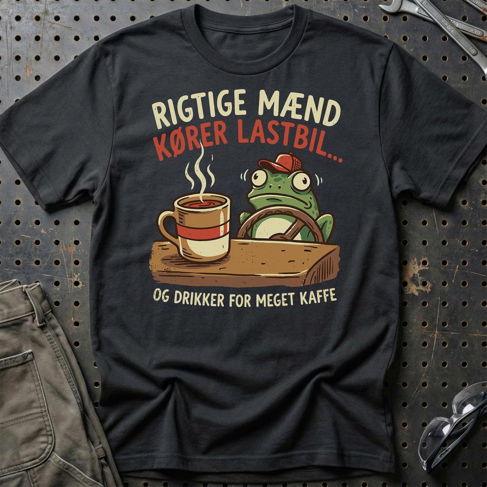 Rigtige Mænd Kører Lastbil - Unisex T-Shirt , Bomuld-Beklædning-Garage Culture-Sort-S-Garage Culture Shop- garage - man cave - merchandise