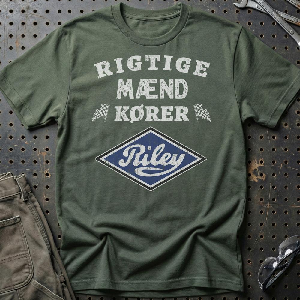 Riley Rigtige Mænd Kører T-Shirt-Beklædning-Riley-Grøn Militær-S-Garage Culture Shop- garage - man cave - merchandise