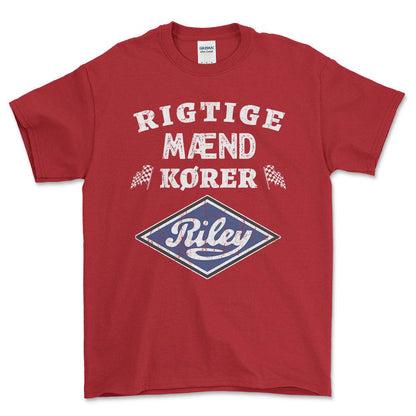 Riley Rigtige Mænd Kører - Unisex T-Shirt , Bomuld-Beklædning-Riley-Rød-S-Forside-Garage Culture Shop- garage - man cave - merchandise