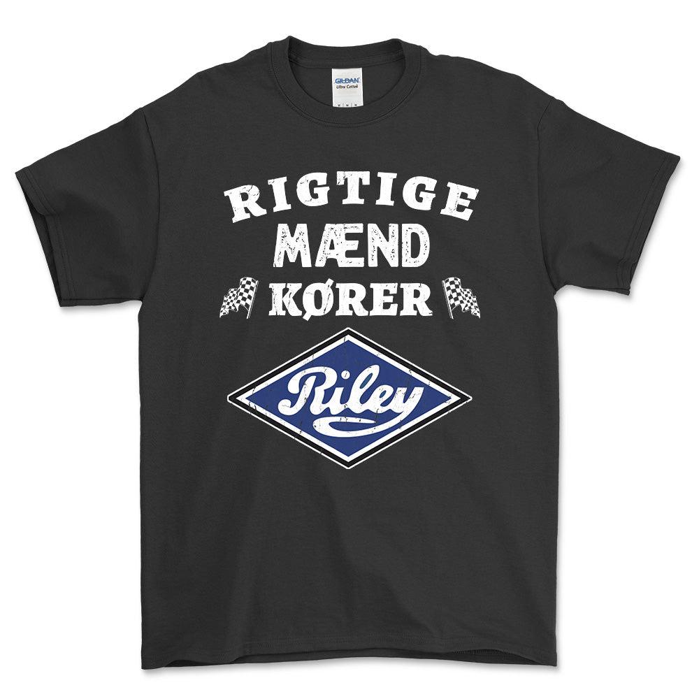 Riley Rigtige Mænd Kører - Unisex T-Shirt , Bomuld-Beklædning-Riley-Sort-S-Forside-Garage Culture Shop- garage - man cave - merchandise