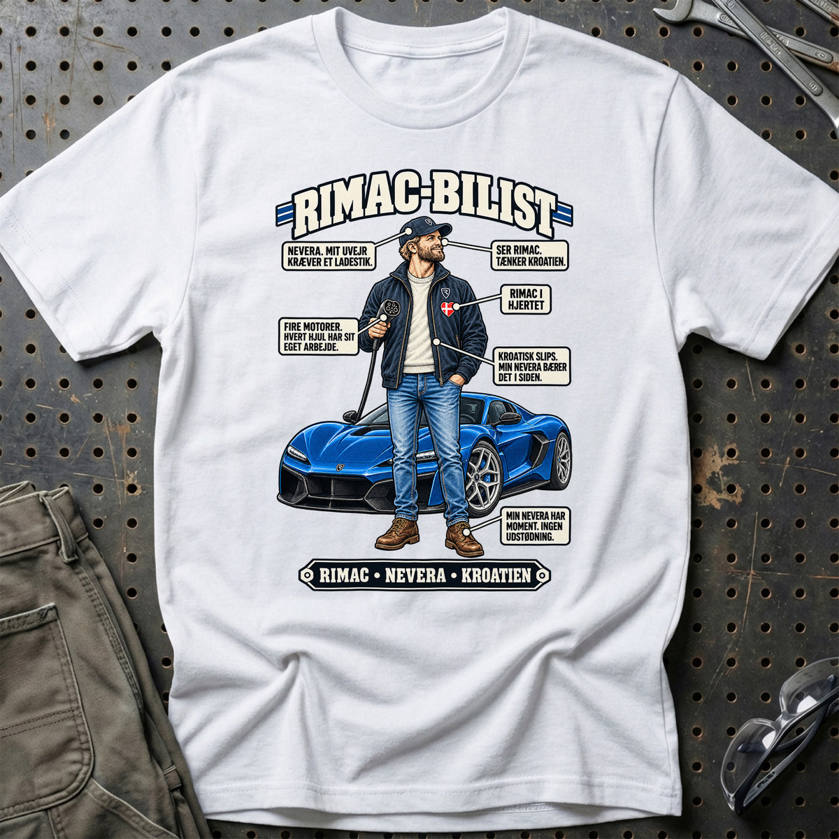 
Rimac-Bilist T-Shirt – Hvid