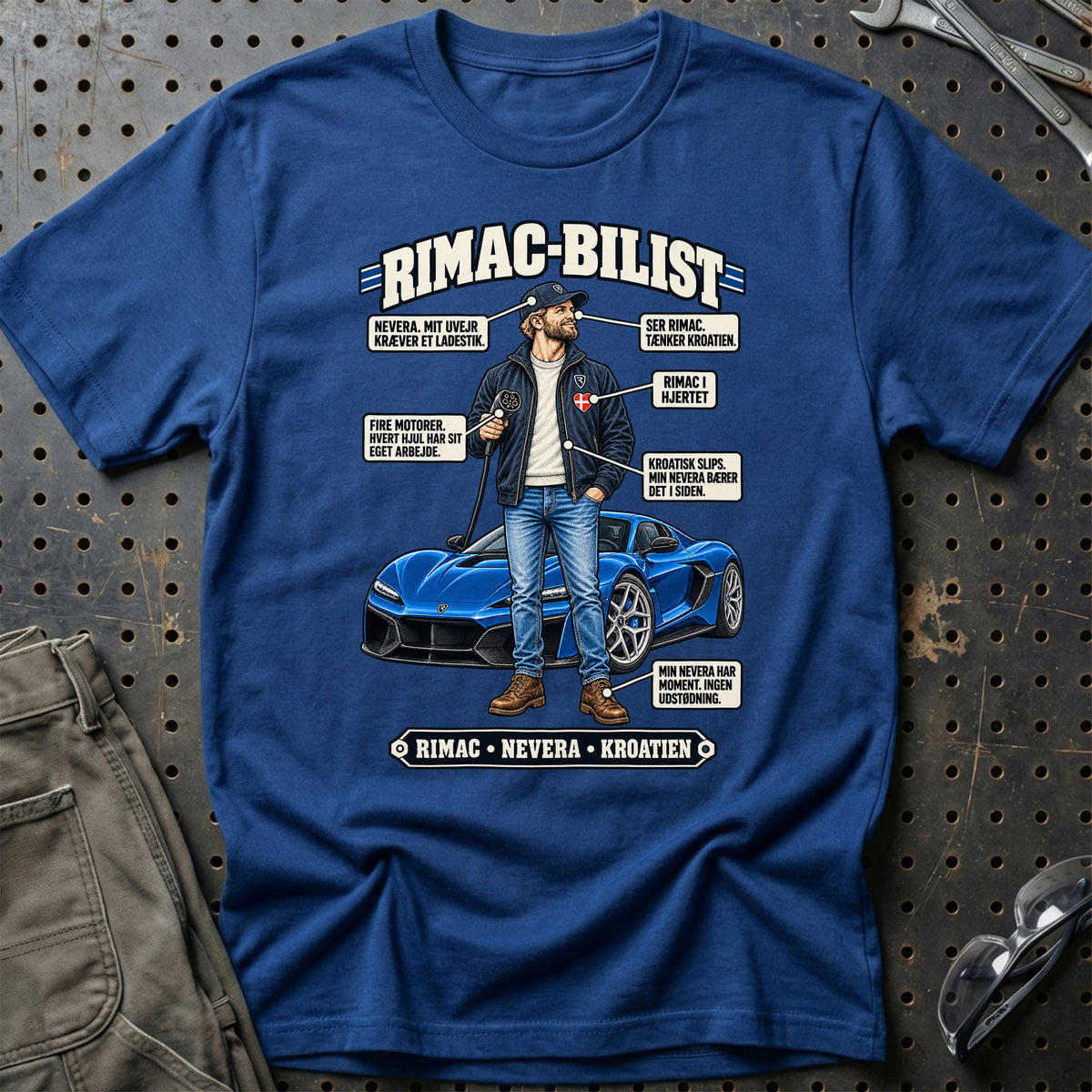 
Rimac-Bilist T-Shirt – Blå Royal