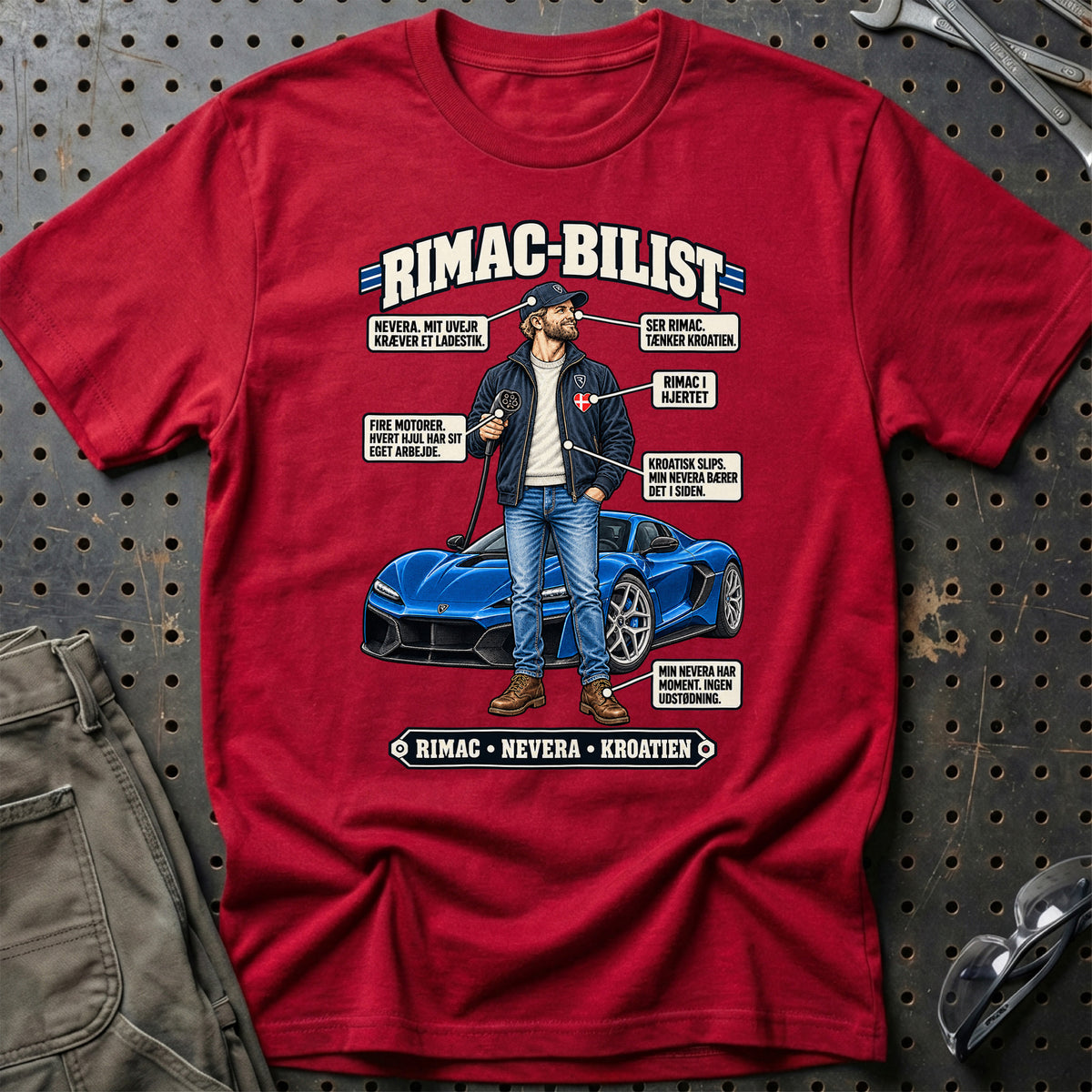 
Rimac-Bilist T-Shirt – Rød