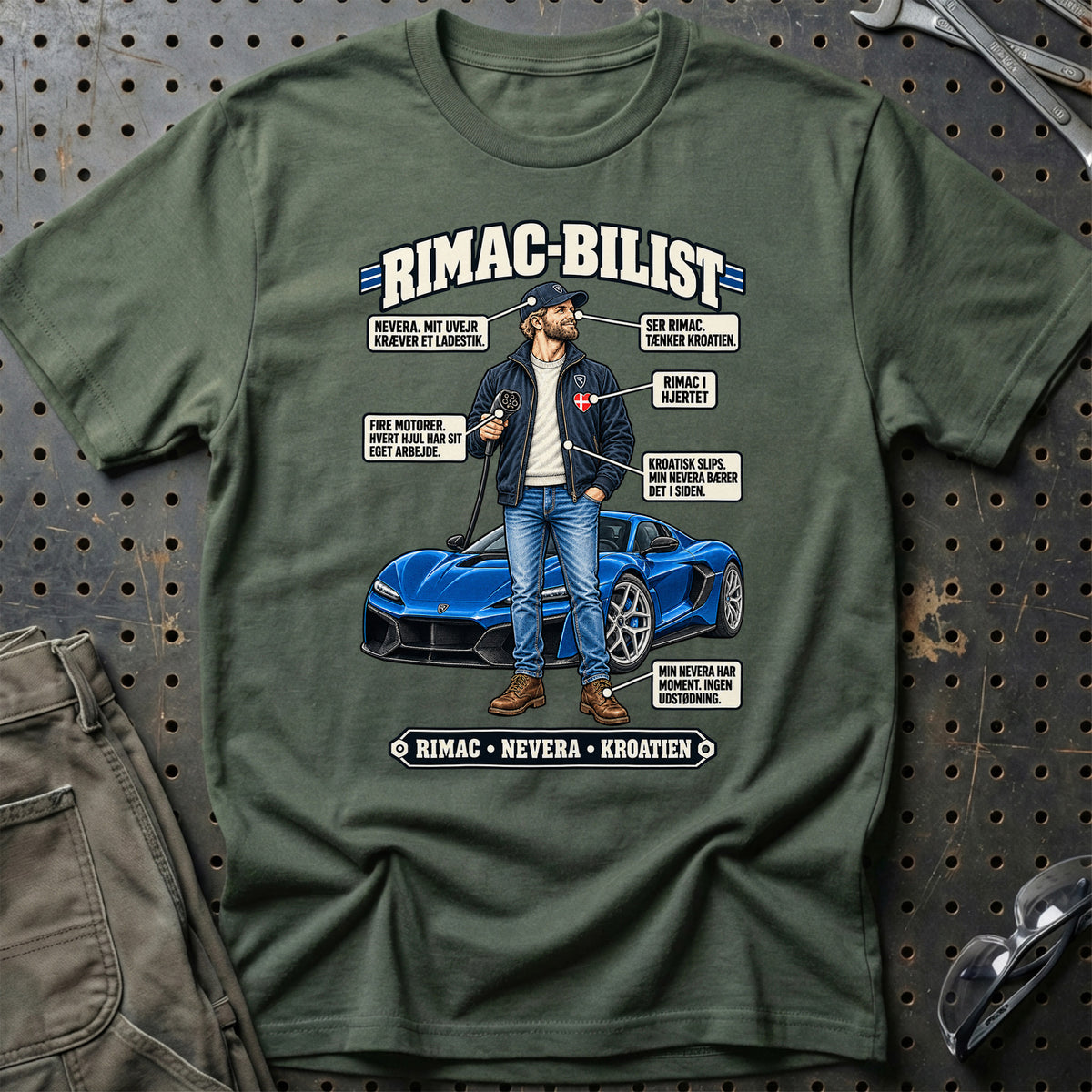
Rimac-Bilist T-Shirt – Grøn Militær