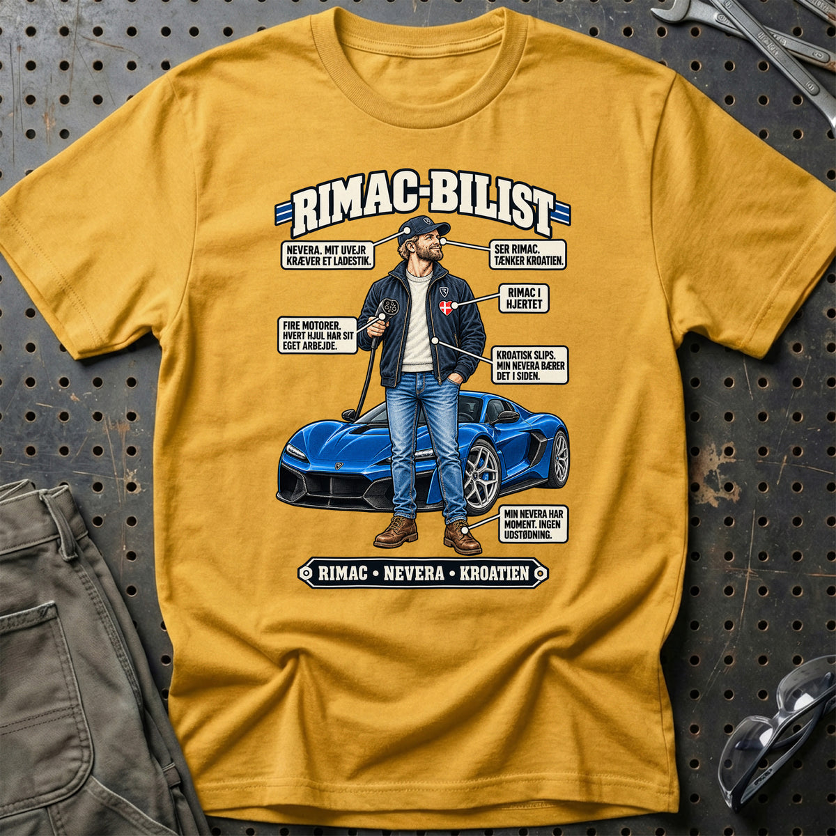
Rimac-Bilist T-Shirt – Guld