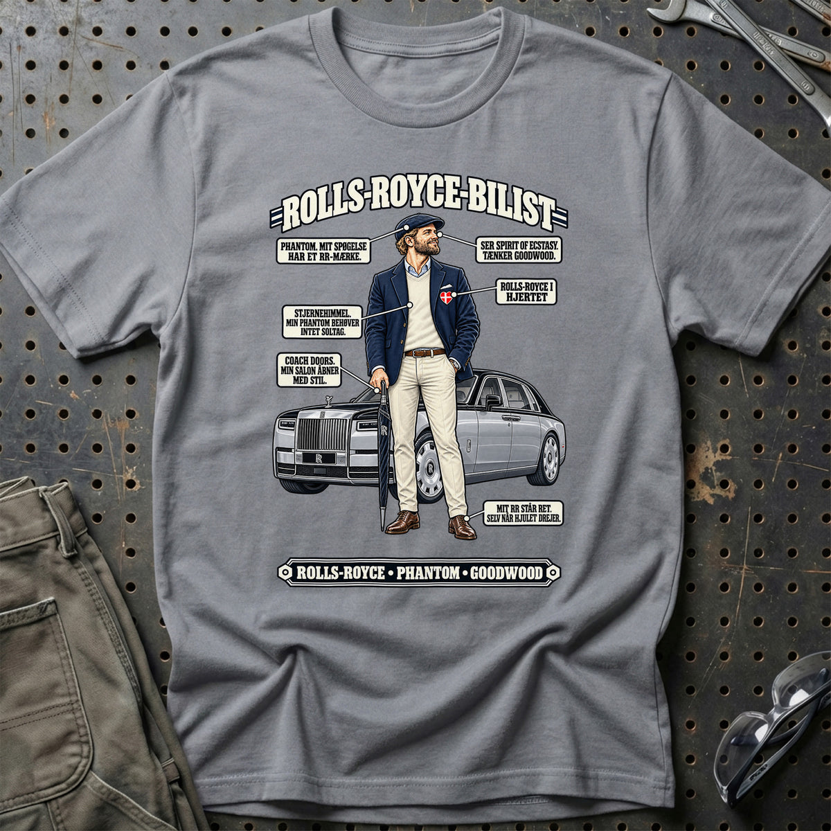 
Rolls Royce-Bilist T-Shirt – Grå Sport