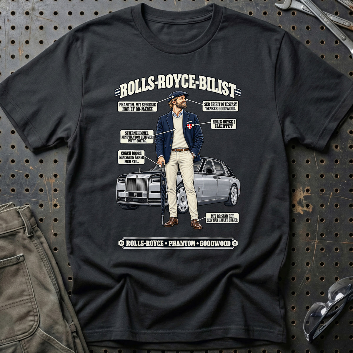 
Rolls Royce-Bilist T-Shirt – Sort