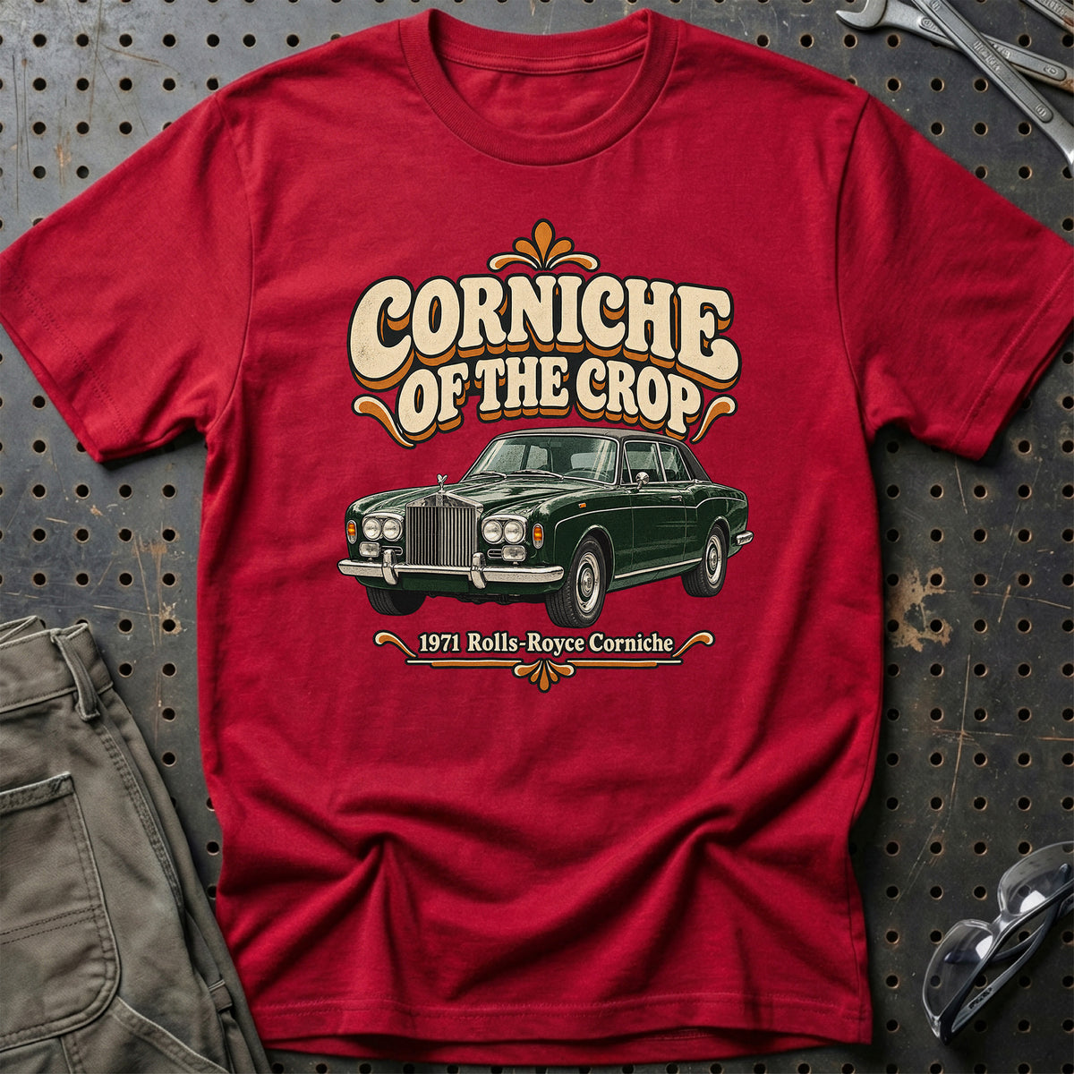
Rolls-Royce Corniche 1971 – Corniche of the Crop T-Shirt – Rød