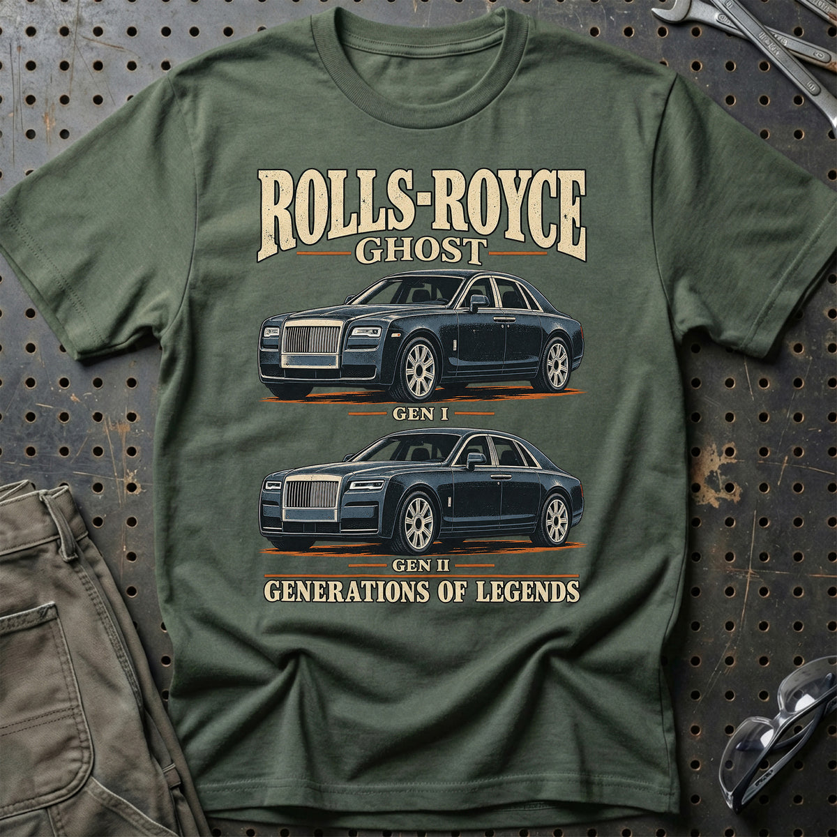 
Rolls-Royce Ghost – Generations of Legends T-Shirt – Grøn Militær