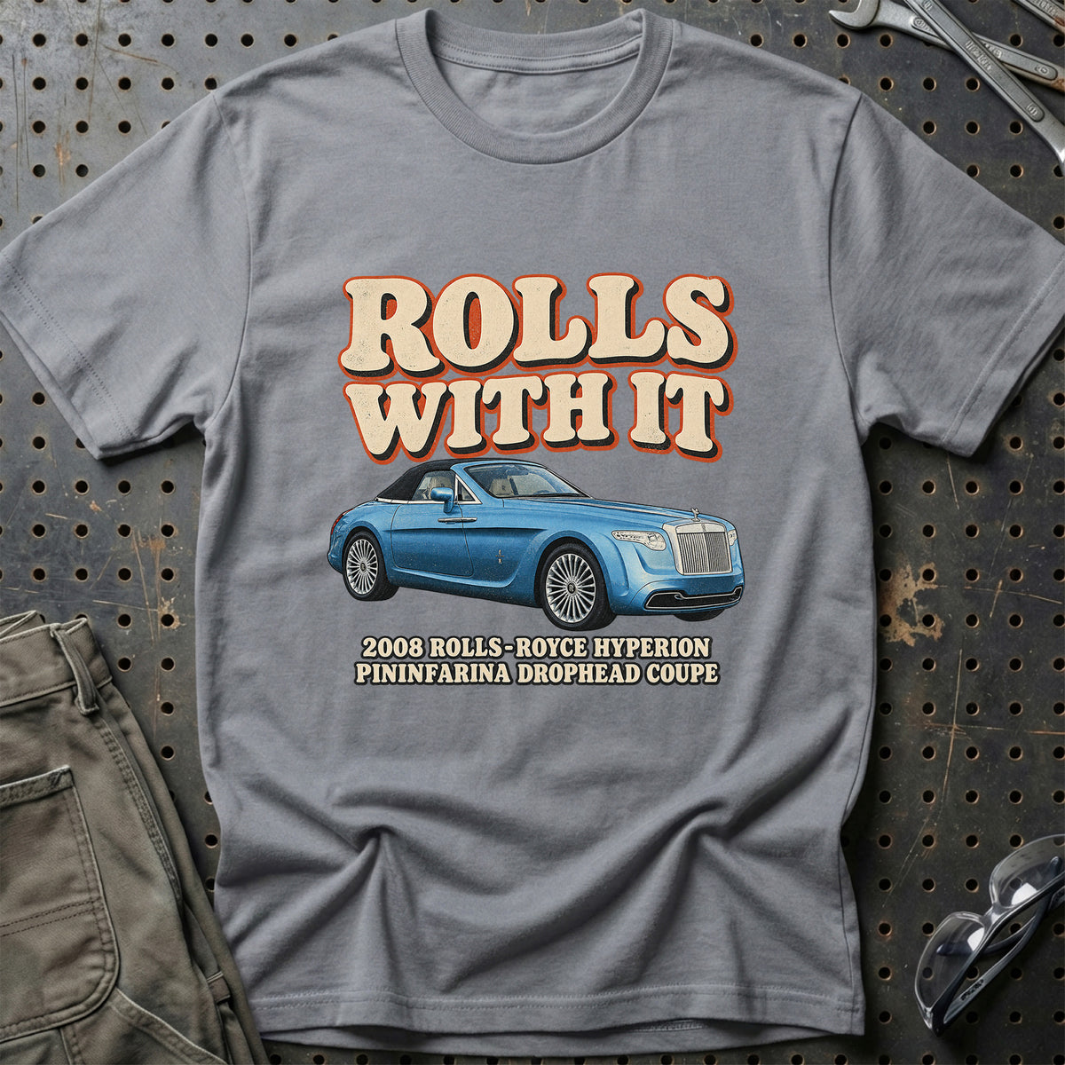 
Rolls-Royce Hyperion Pininfarina Drophead Coupe 2008 – Rolls with It T-Shirt – Grå Sport