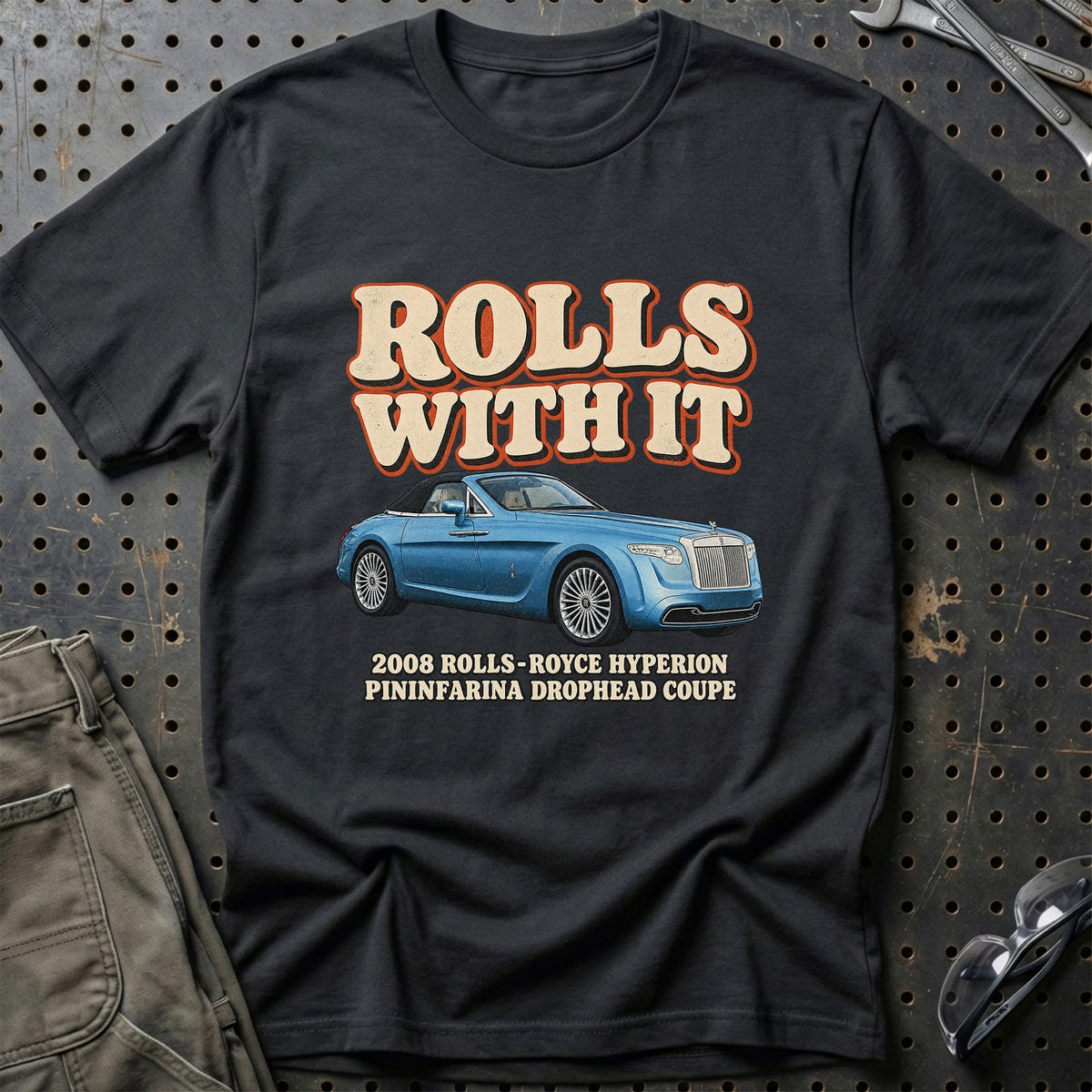 
Rolls-Royce Hyperion Pininfarina Drophead Coupe 2008 – Rolls with It T-Shirt – Sort