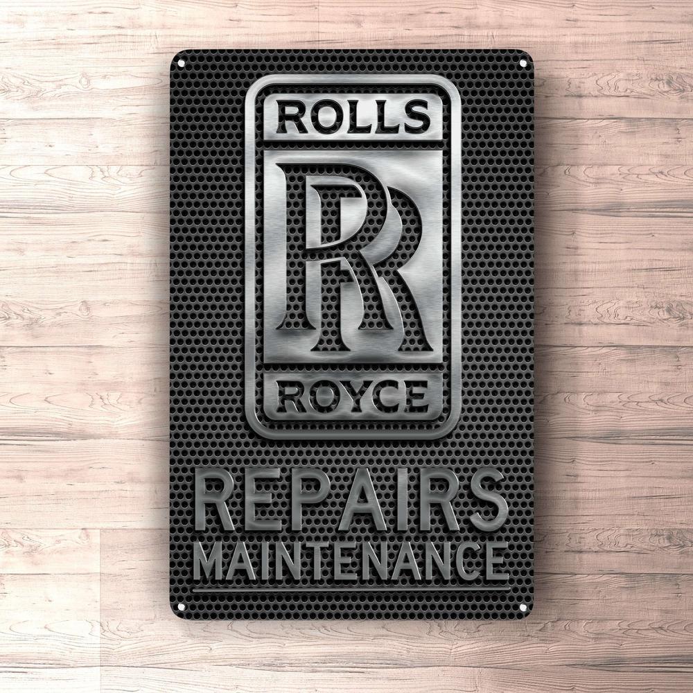 Rolls Royce Repairs Maintenance Skilte, Musemåtte, Dørmåtte , Plakat-Skilte-Rolls Royce-Garage Culture Shop- garage - man cave - merchandise