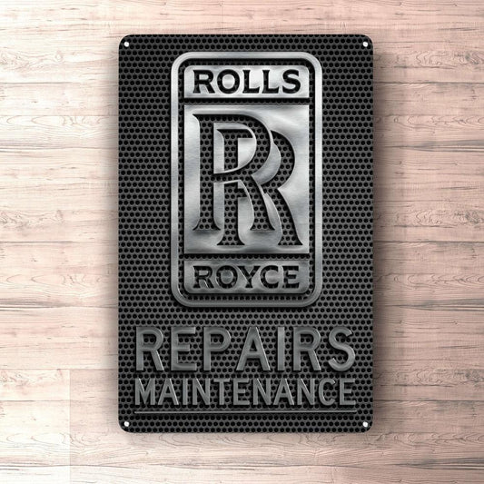 Rolls Royce Repairs Maintenance Skilte, Musemåtte, Dørmåtte-Skilte-Rolls Royce-Garage Culture Shop- garage - man cave - merchandise