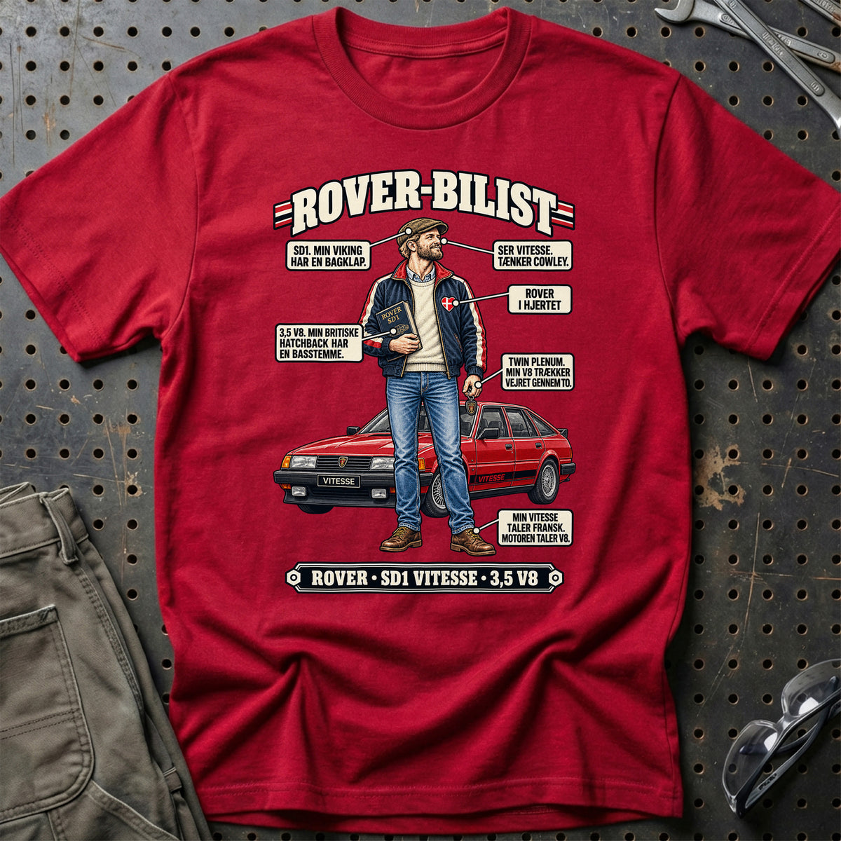 
Rover-Bilist T-Shirt – Rød