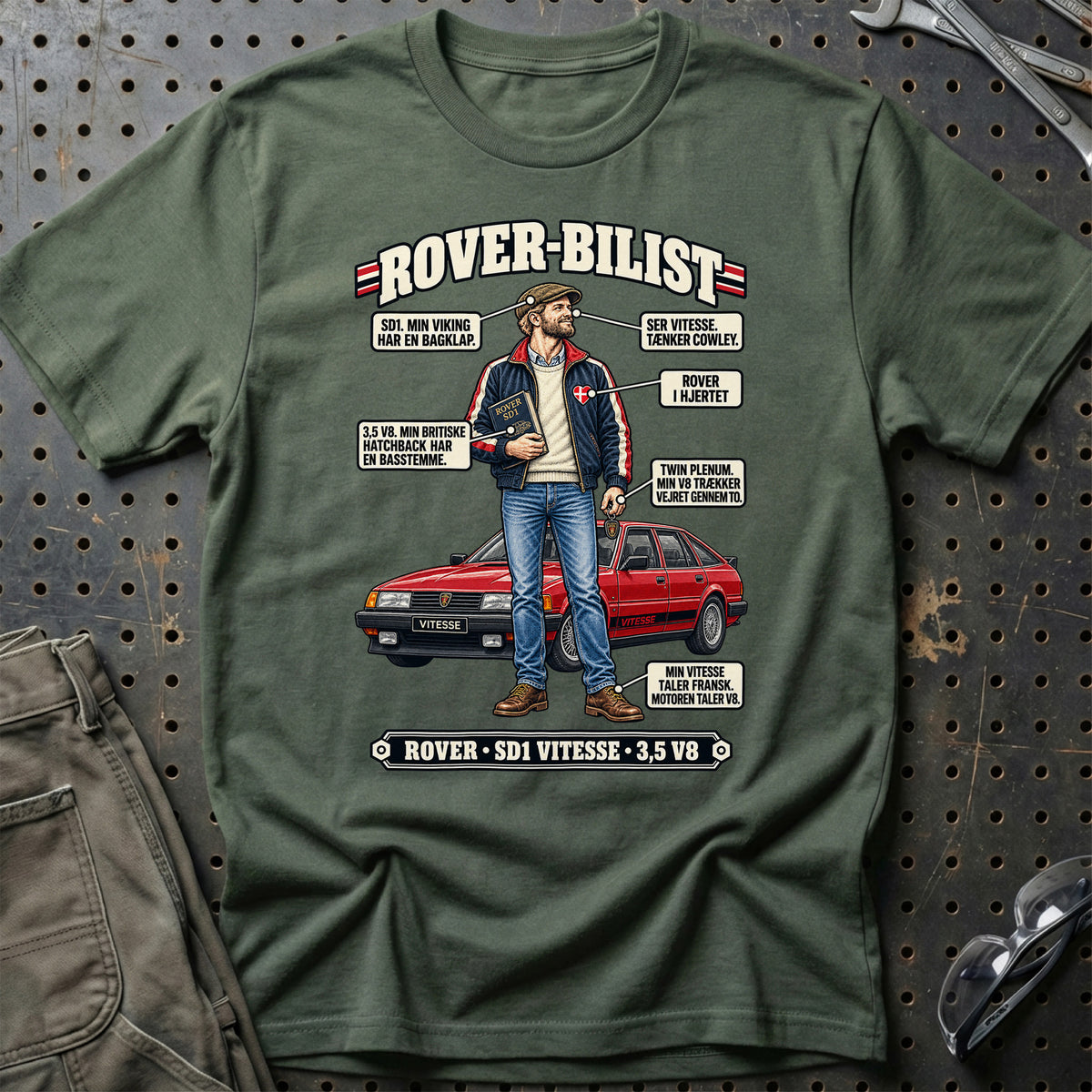 
Rover-Bilist T-Shirt – Grøn Militær