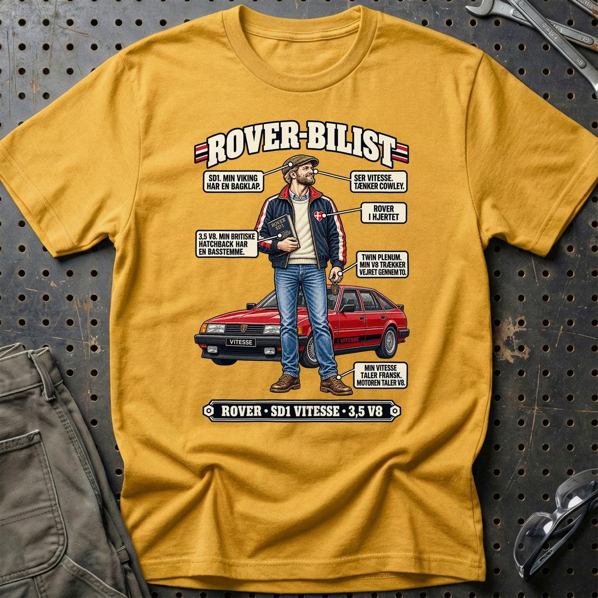 
Rover-Bilist T-Shirt – Guld