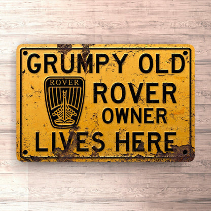 Rover Grumpy Old Rover Owner Lives Here Skilte, Musemåtte, Dørmåtte , Plakat-Skilte-Rover-Garage Culture Shop- garage - man cave - merchandise