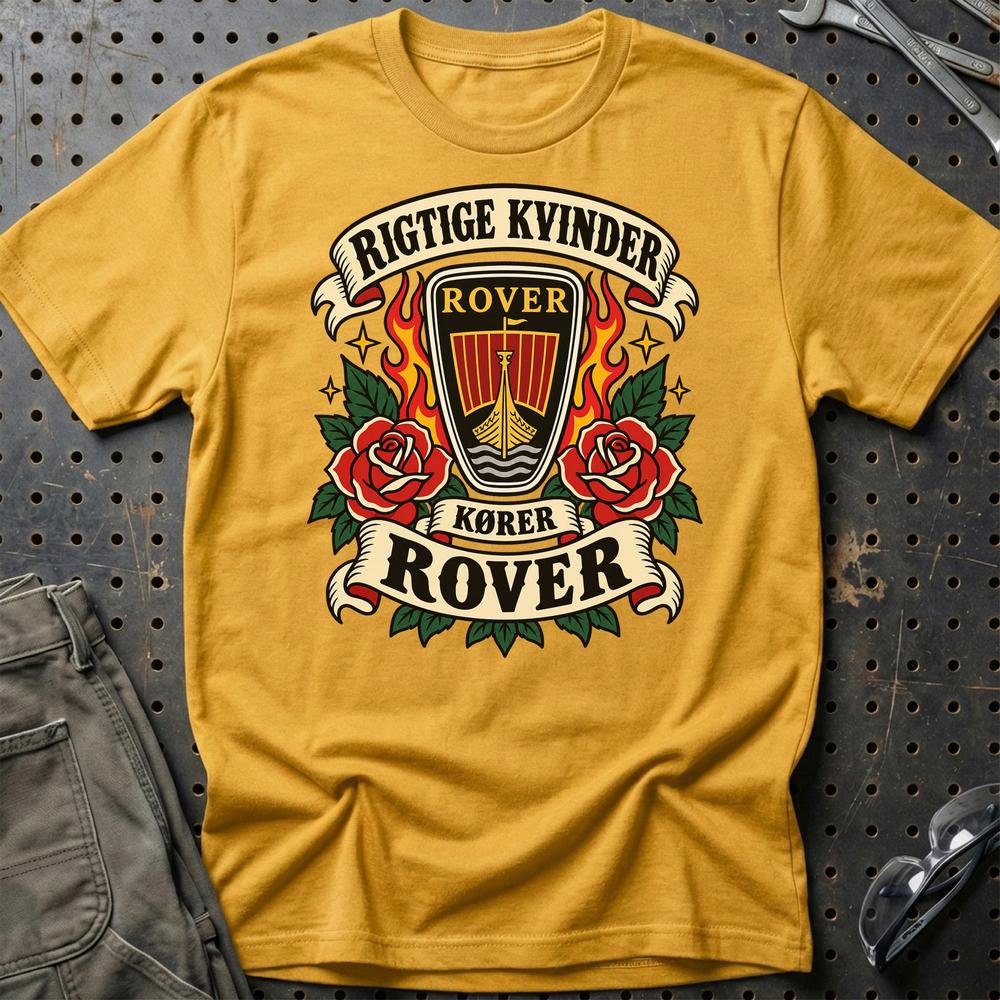 
Produktbillede af Rover Rigtige Kvinder Kører – Roser og Flammer T-Shirt