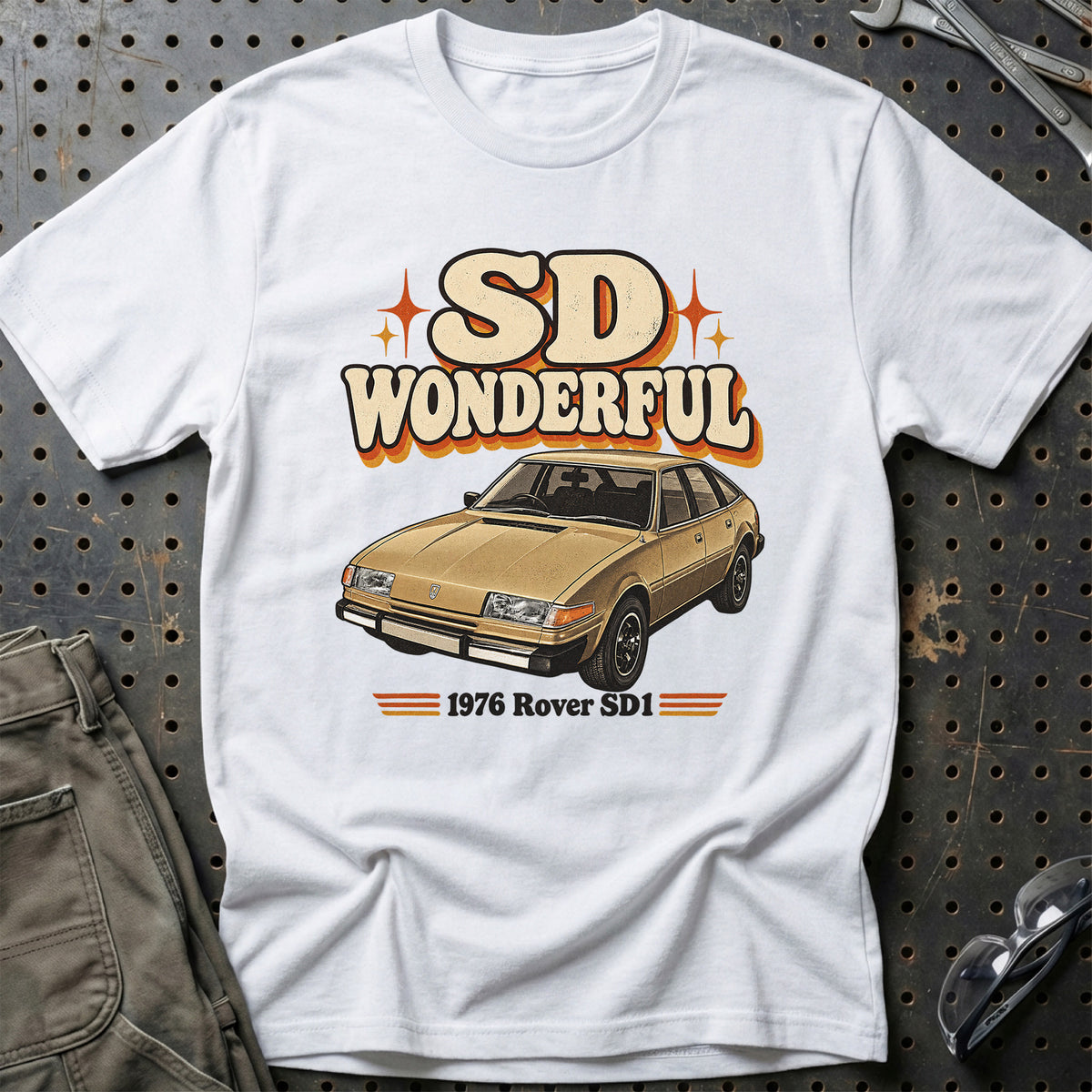 
Rover SD1 1976 – SD Wonderful T-Shirt – Hvid