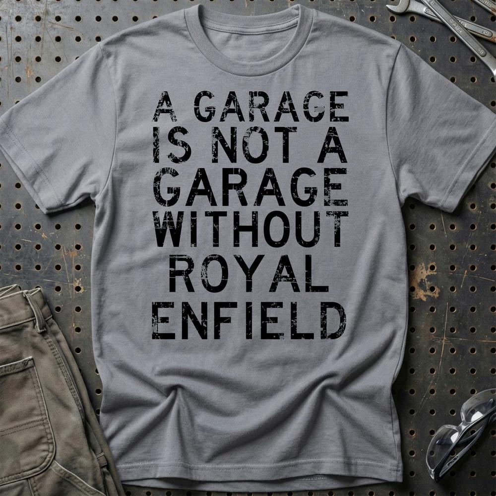 Royal Enfield - A Garage Is Not A Garage Without Royal Enfield T-Shirt-Beklædning-Royal Enfield-Grå Sport-S-Garage Culture Shop- garage - man cave - merchandise