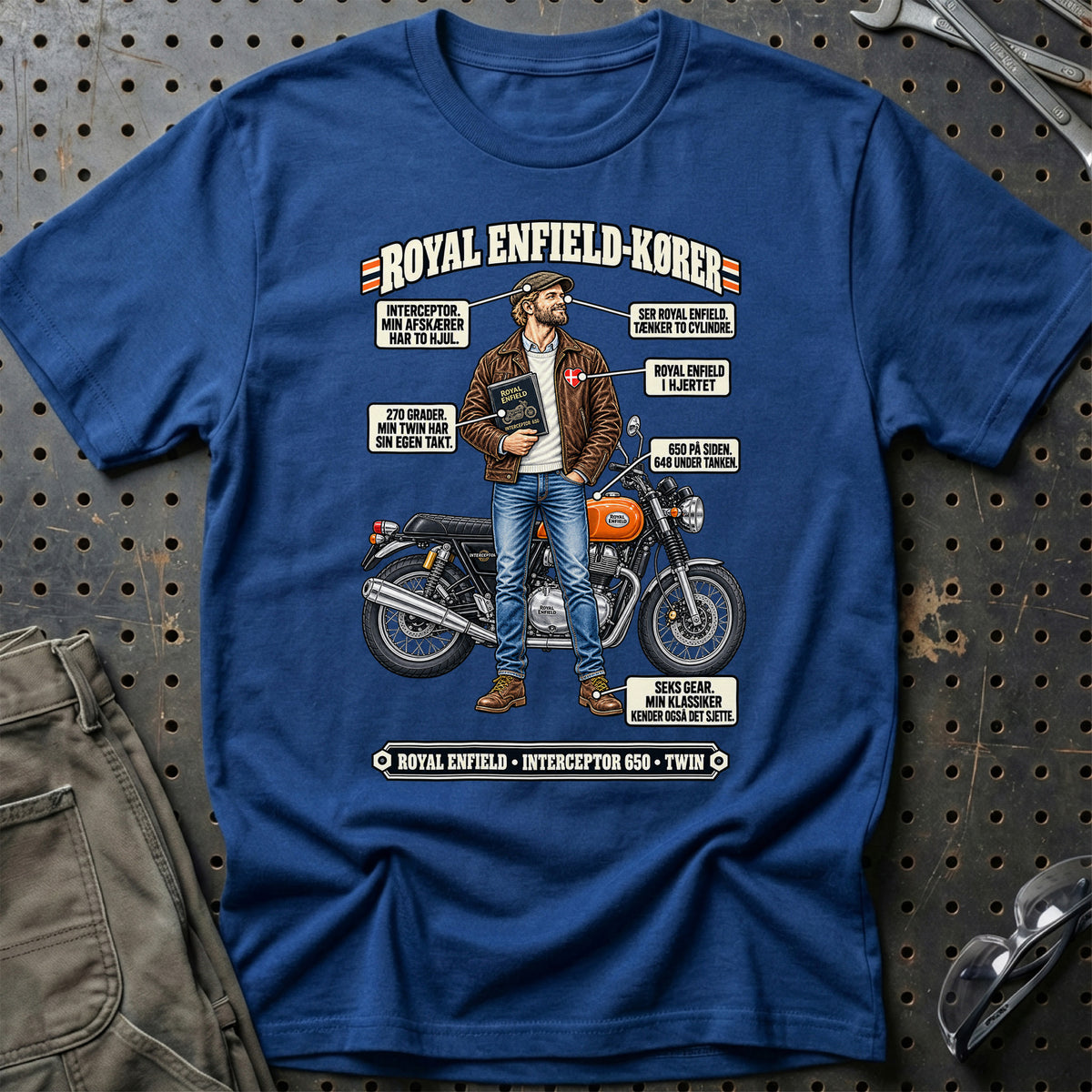 
Royal Enfield-Kører T-Shirt – Blå Royal