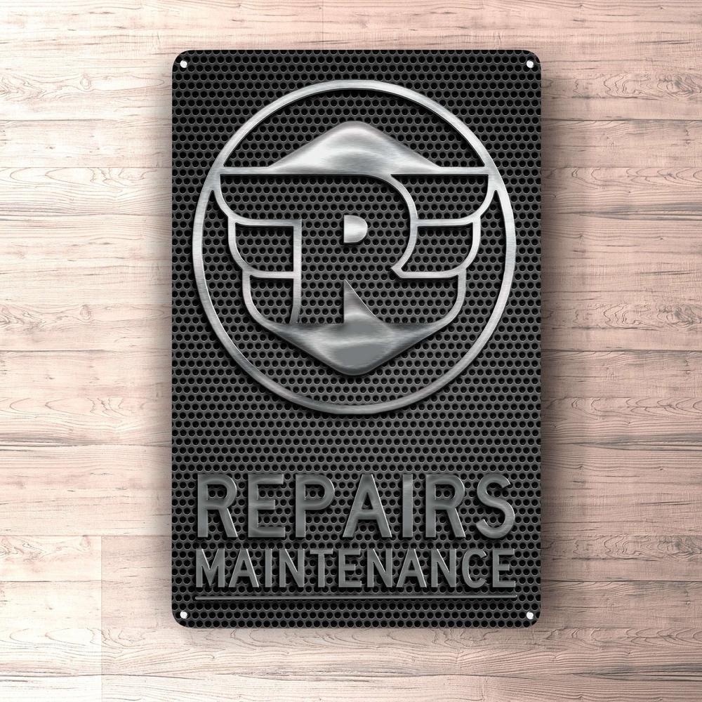 Royal Enfield Repairs Maintenance Skilte, Musemåtte, Dørmåtte , Plakat-Skilte-Royal Enfield-Garage Culture Shop- garage - man cave - merchandise