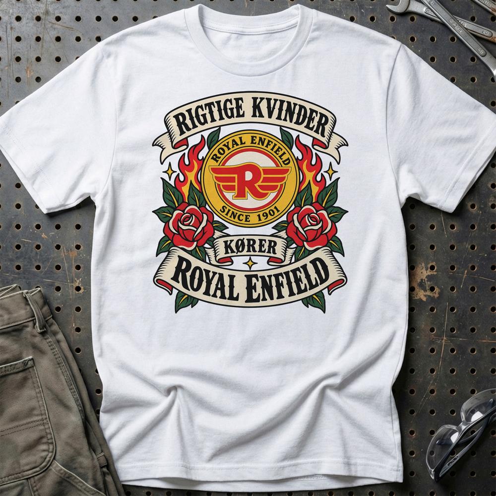 
Produktbillede af Royal Enfield Rigtige Kvinder Kører – Roser og Flammer T-Shirt