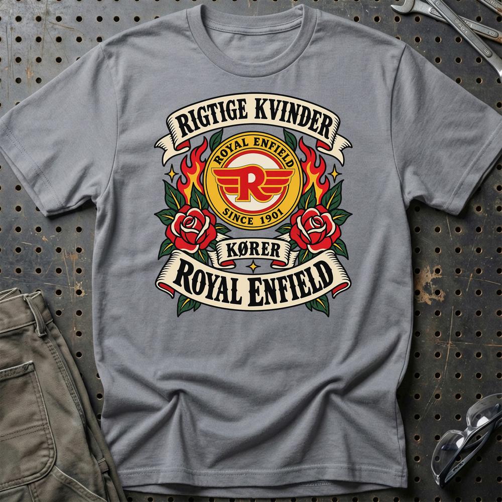 
Produktbillede af Royal Enfield Rigtige Kvinder Kører – Roser og Flammer T-Shirt