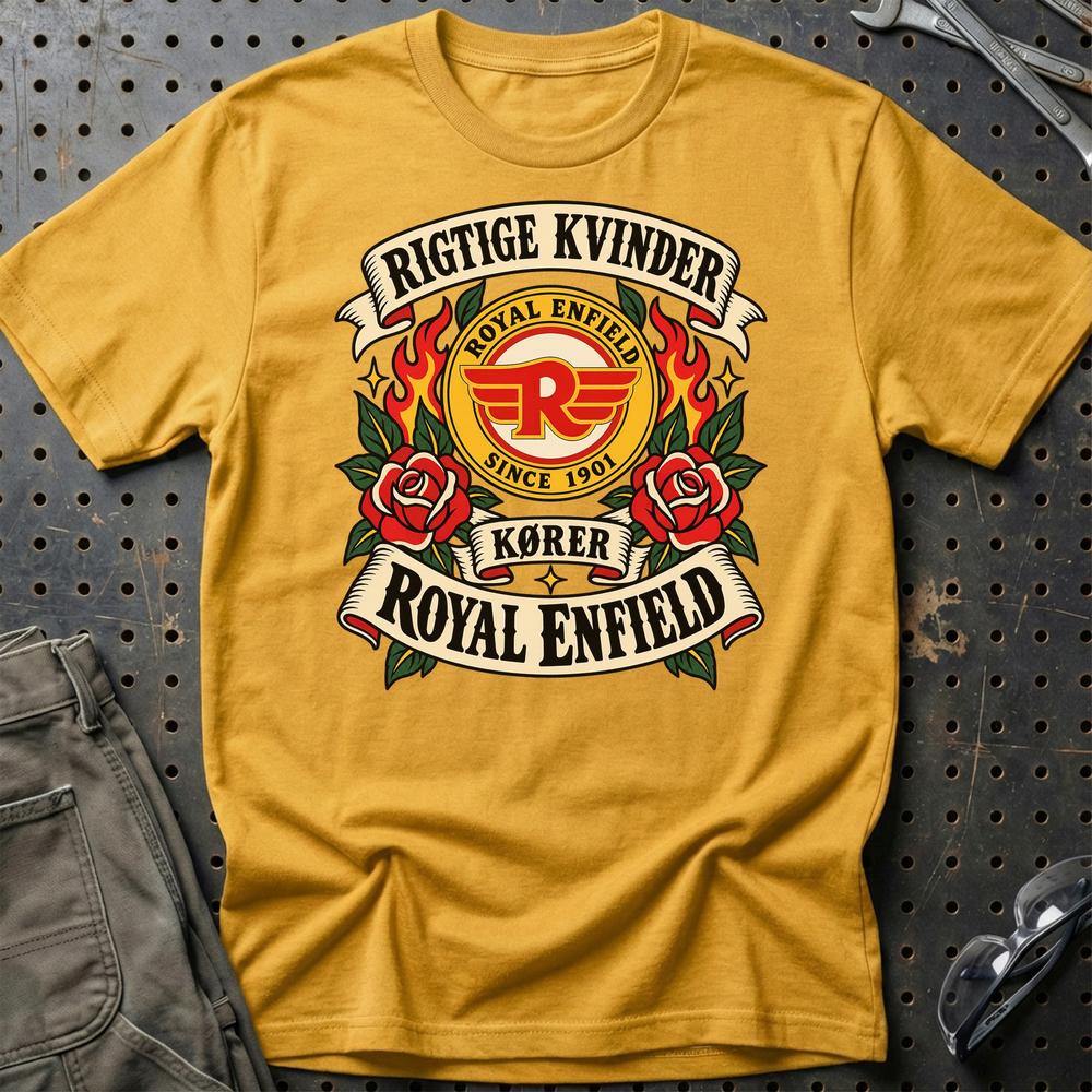 
Produktbillede af Royal Enfield Rigtige Kvinder Kører – Roser og Flammer T-Shirt
