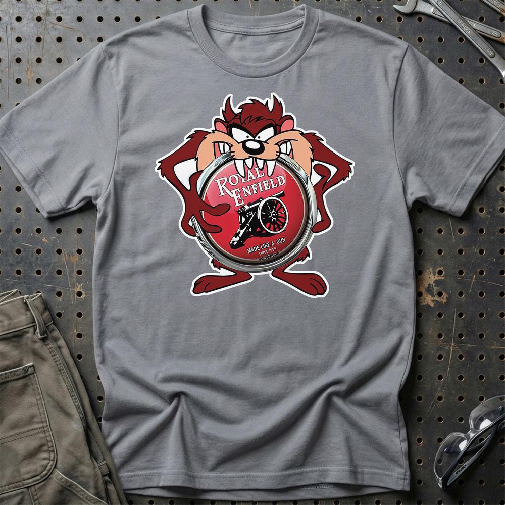 Royal Enfield TAZ Unisex T-Shirt , Bomul-Beklædning-Royal Enfield-Grå Sport-S-Garage Culture Shop- garage - man cave - merchandise