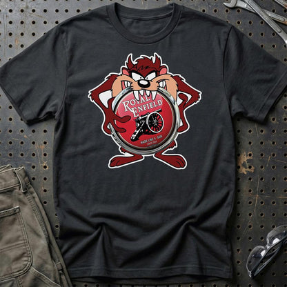 Royal Enfield TAZ Unisex T-Shirt , Bomul-Beklædning-Royal Enfield-Sort-S-Garage Culture Shop- garage - man cave - merchandise