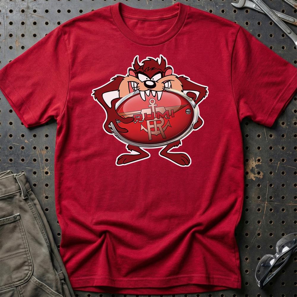 Rumi TAZ Unisex T-Shirt , Bomul-Beklædning-Rumi-Rød-S-Garage Culture Shop- garage - man cave - merchandise