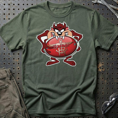 Rumi TAZ Unisex T-Shirt , Bomul-Beklædning-Rumi-Grøn Militær-S-Garage Culture Shop- garage - man cave - merchandise