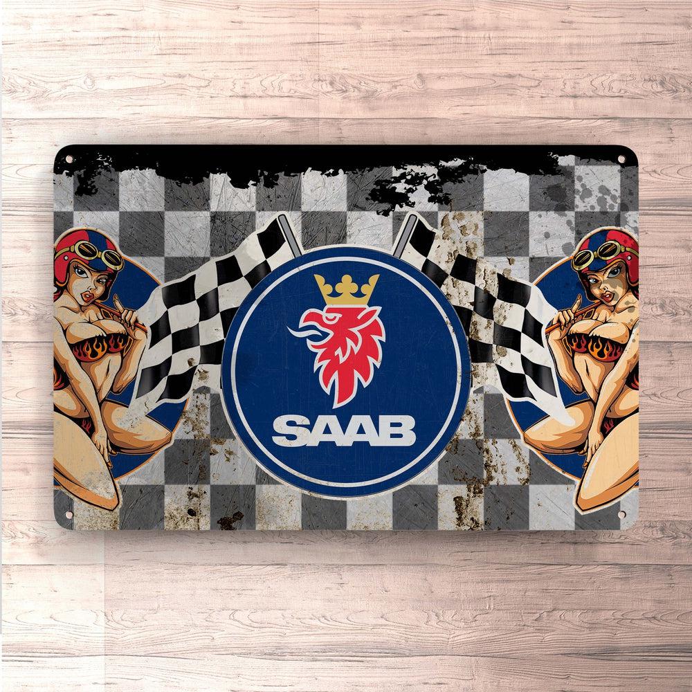 SAAB Skilte, Musemåtte, Dørmåtte , Plakat-Skilte-Saab-Garage Culture Shop- garage - man cave - merchandise