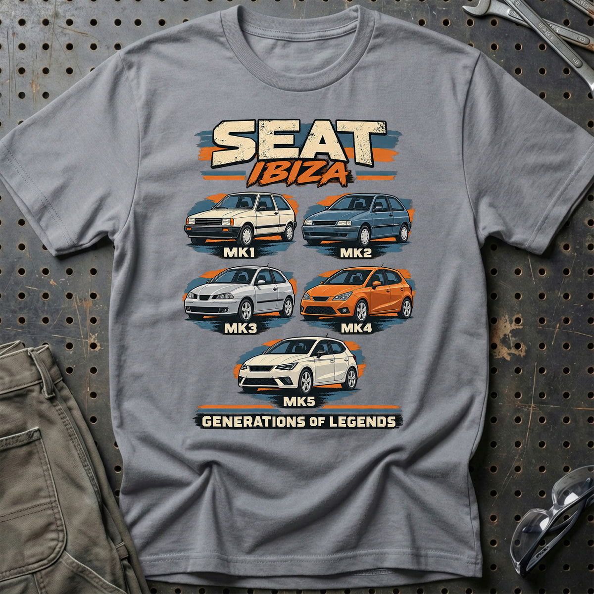 
SEAT Ibiza – Generations of Legends T-Shirt – Grå Sport