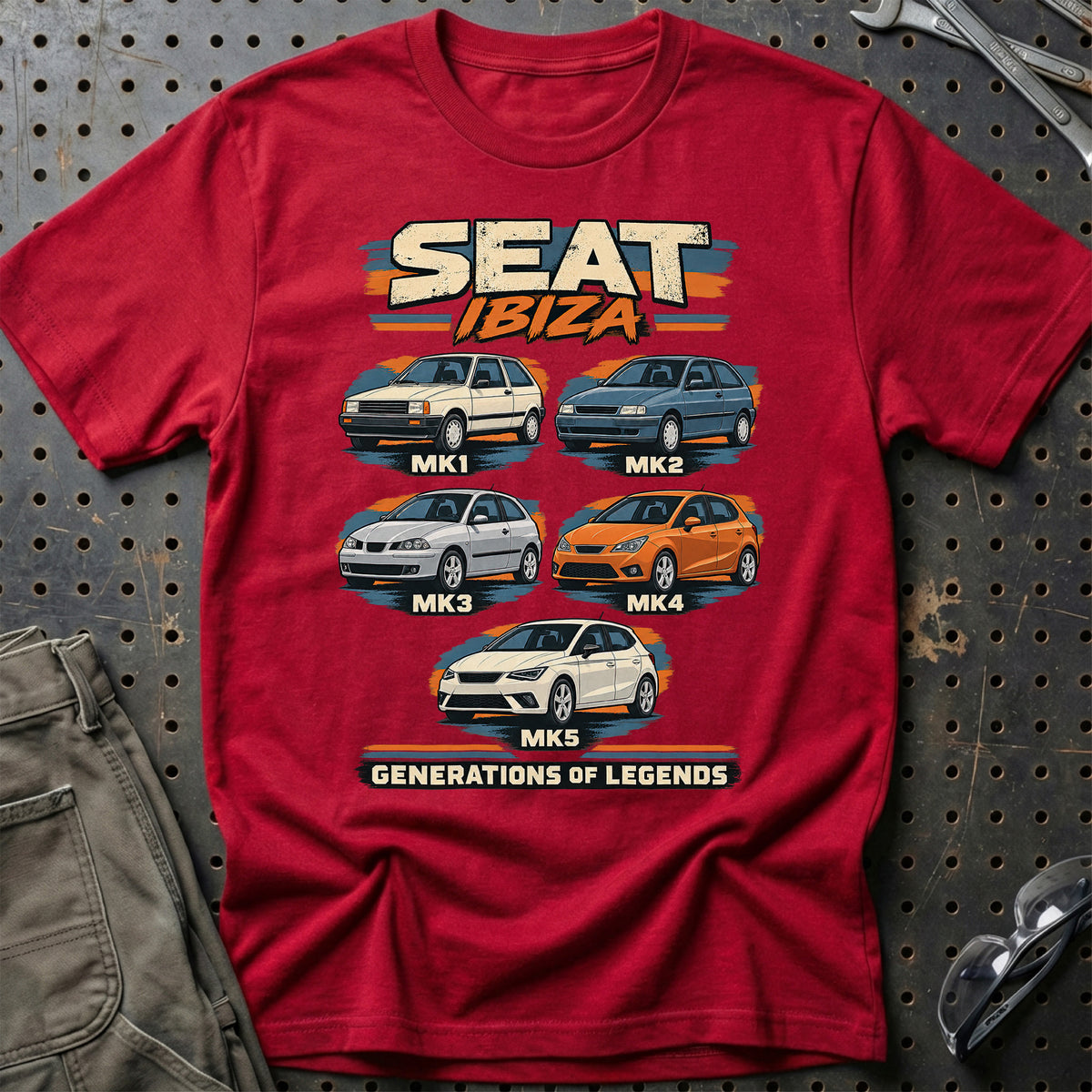 
SEAT Ibiza – Generations of Legends T-Shirt – Rød