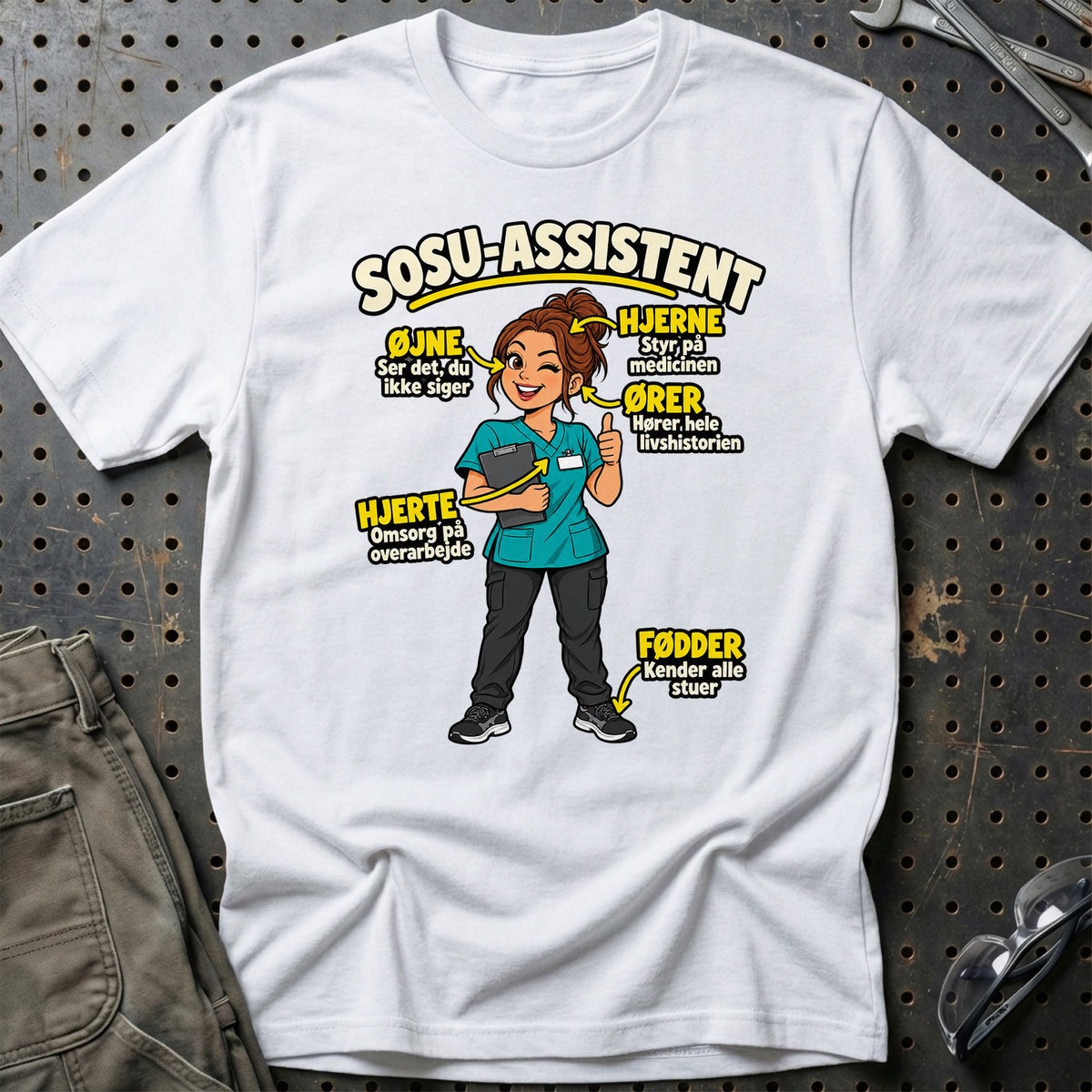 
SOSU-assistent – Anatomi T-Shirt – Hvid