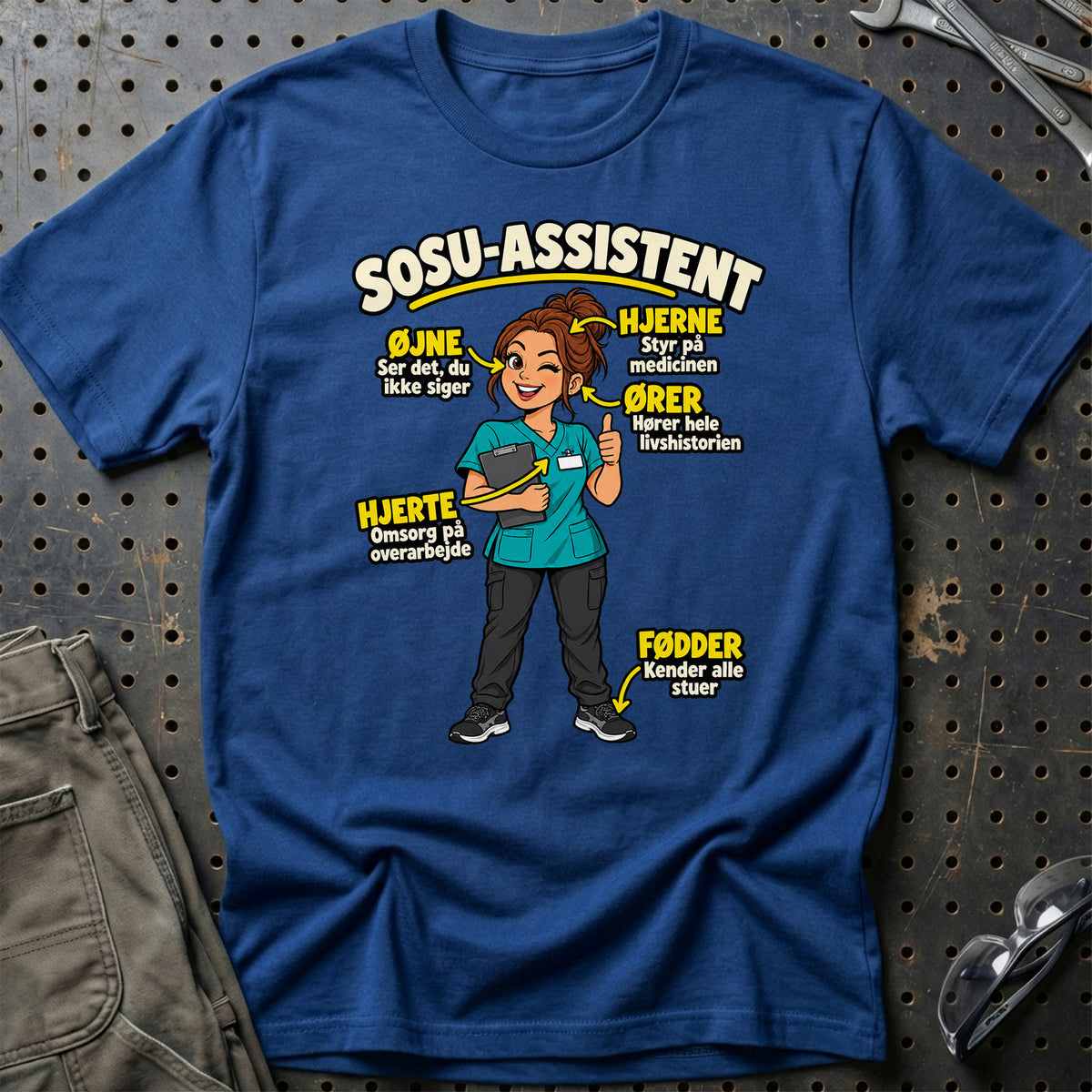 
SOSU-assistent – Anatomi T-Shirt – Blå Royal