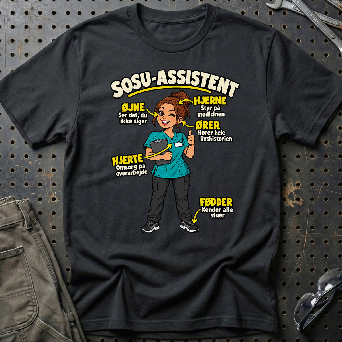 
SOSU-assistent – Anatomi T-Shirt – Sort