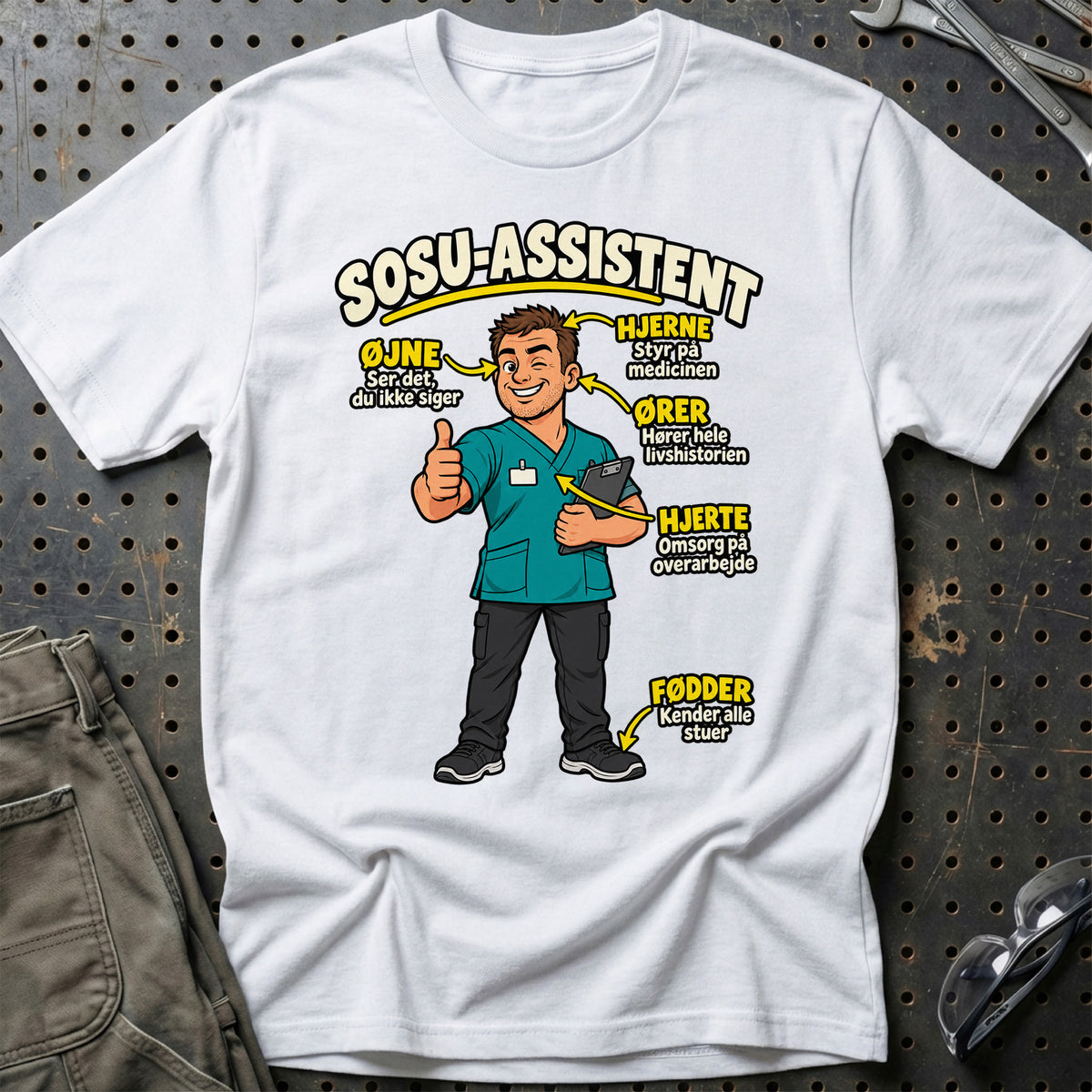
SOSU-assistent – Anatomi T-Shirt – Hvid