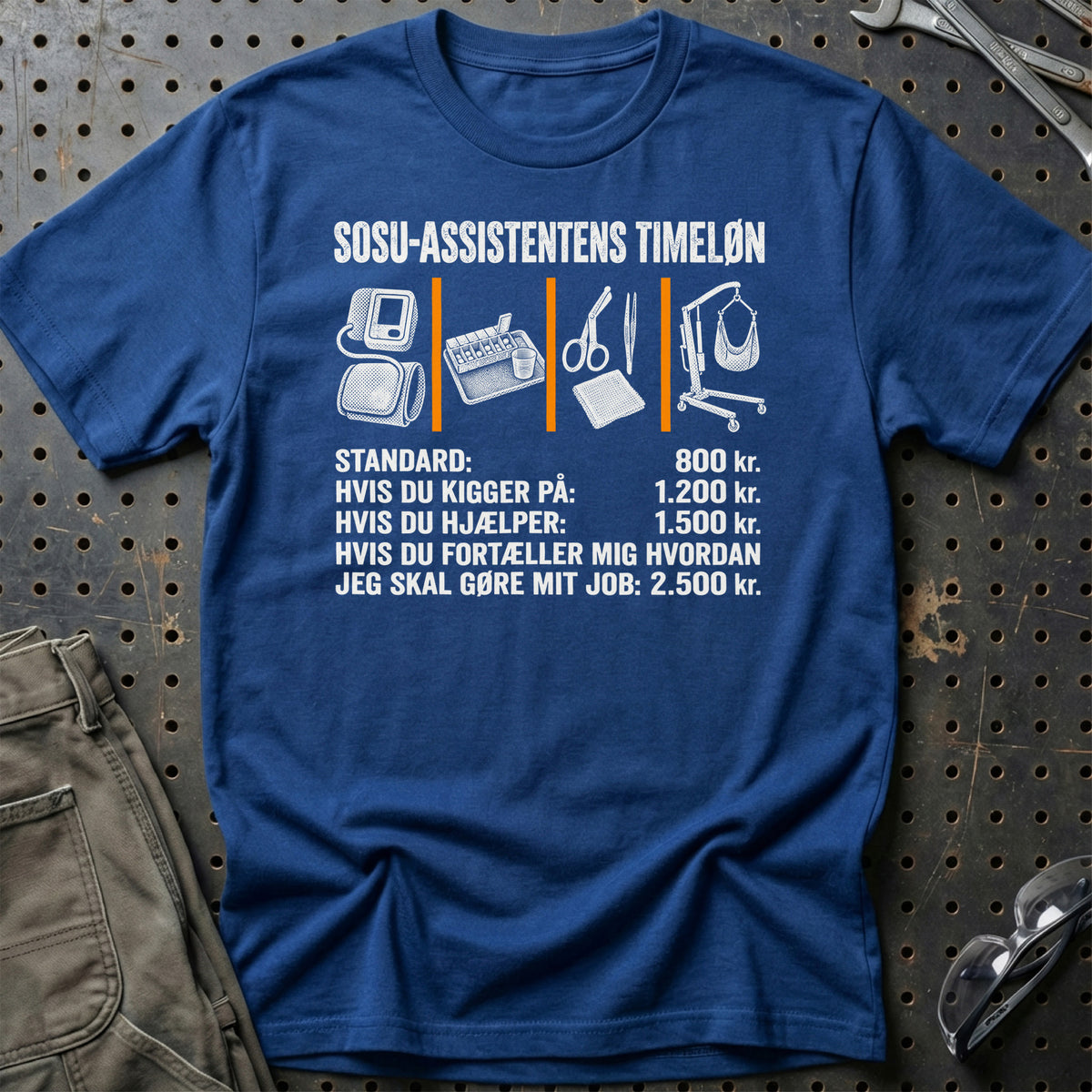 
SOSU-assistentens Timeløn T-Shirt – Blå Royal
